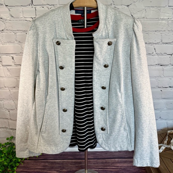 Tommy Hilfiger Women's Gray Blazer with Button Details - Picture 1 of 8